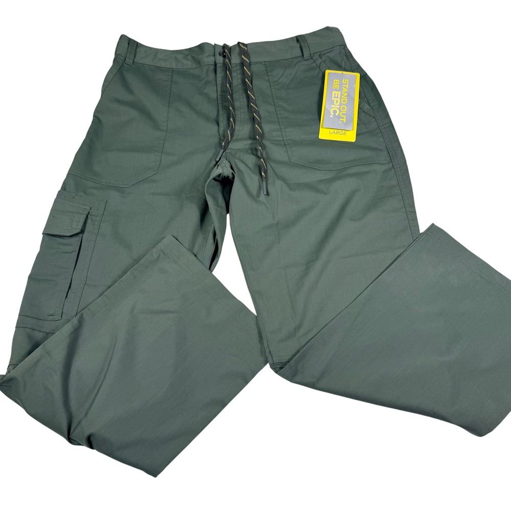Med Works Epic Cargo Scrub Pants Large Short Olive Green Stretch 9500S